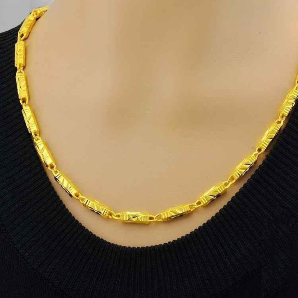 2025 Sản Phẩm Mới Việt Nam Cát Vàng Vòng Cổ Cát Vàng Nam Nữ Vòng Cổ Lục Giác Cột Bạn Trai Vòng Cổ Cá