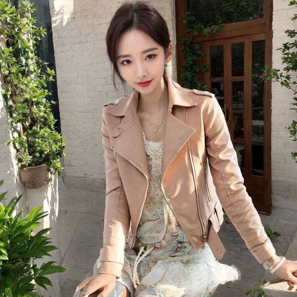 Áo khoác da Quần áo mỏng vừa vặn mùa xuân thu xe máy Áo khoác ngắn pu Phong cách mới Phù hợp với màu