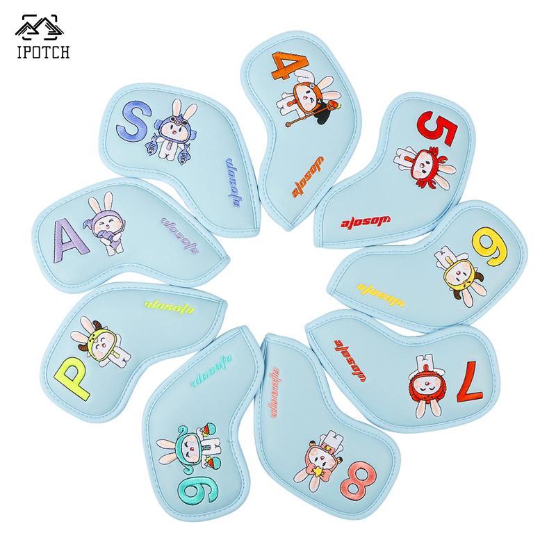 9 Miếng Golf Iron Club Head Covers Set Nhẹ Golf Wedge Covers Set Dễ Thương