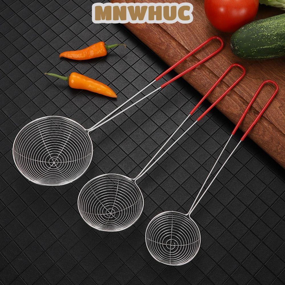 MNWHUC Muỗng Trà Sữa, Boba Lọc Thép Không Gỉ Rây Lọc, Rây Rây Đỏ Tay Cầm Trà Sữa Cửa Hàng Tinh Thìa 