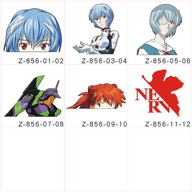 [Cartoon Waterproof Stickers] Reflective Neon Genesis Evangelion Automobile Sticker Bumper Stickers 