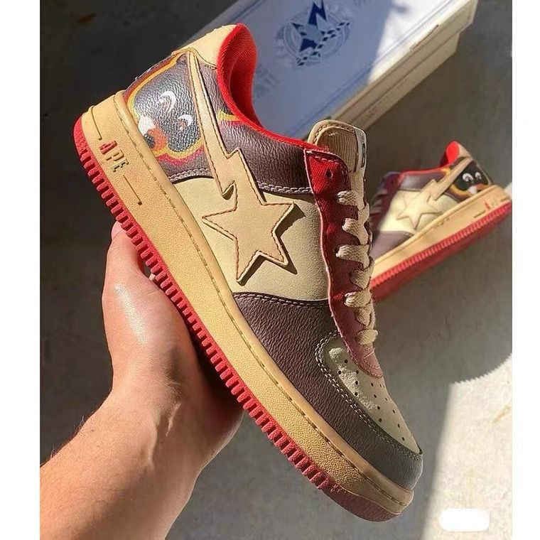 TJ0 A Bathing Ape (BAPE) BAPE STA Lightning Star Low-Top Giày thể thao thông thường Unisex Giày trượ