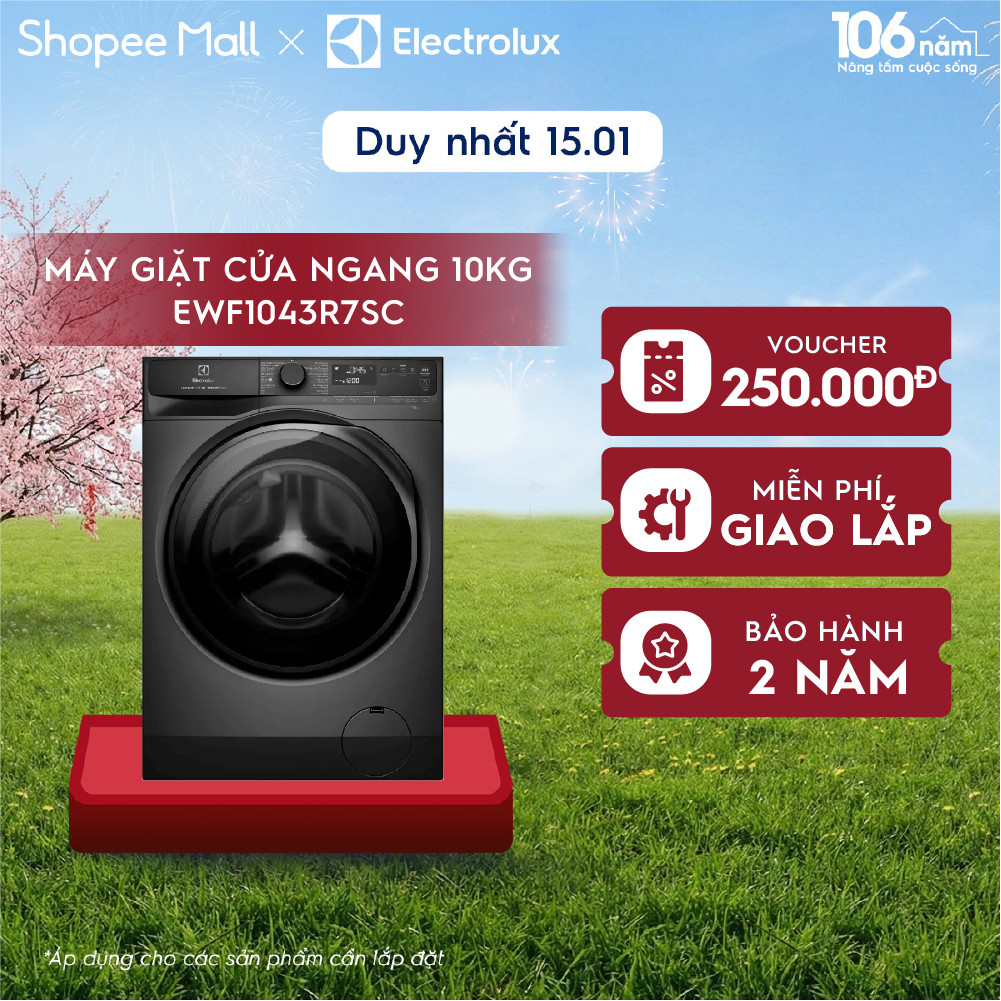 Free giao lắp - Máy giặt cửa ngang 10kg UltimateCare 700 - Xám đen Onyx EWF1043R7SC