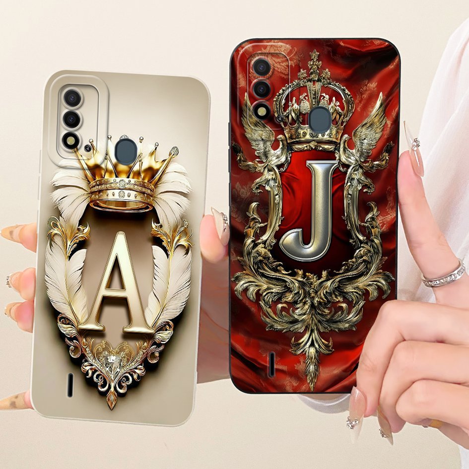 Dành Cho ITEL P37 P651L Ốp Lưng P37 Pro Chữ Cái Ban Đầu Sang Trọng Vỏ Bảo Vệ Silicon Mềm Cho Itel Vi