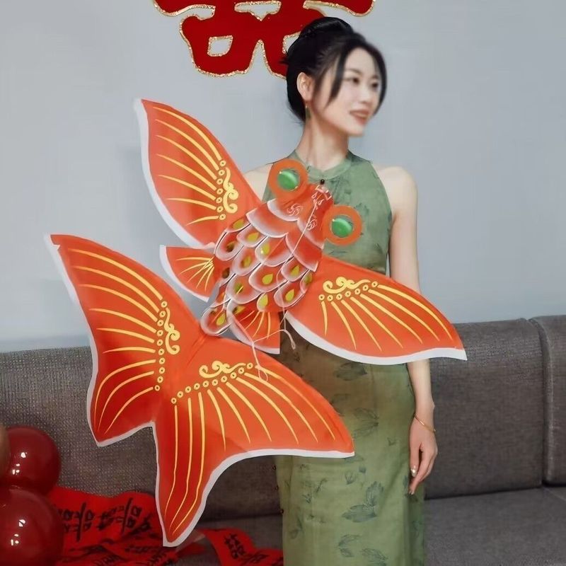 Giấy Yuanming Váy Cưới Chụp Ảnh Ba Chiều Cá Vàng Diều Váy Cưới Váy Đạo Cụ Ảnh