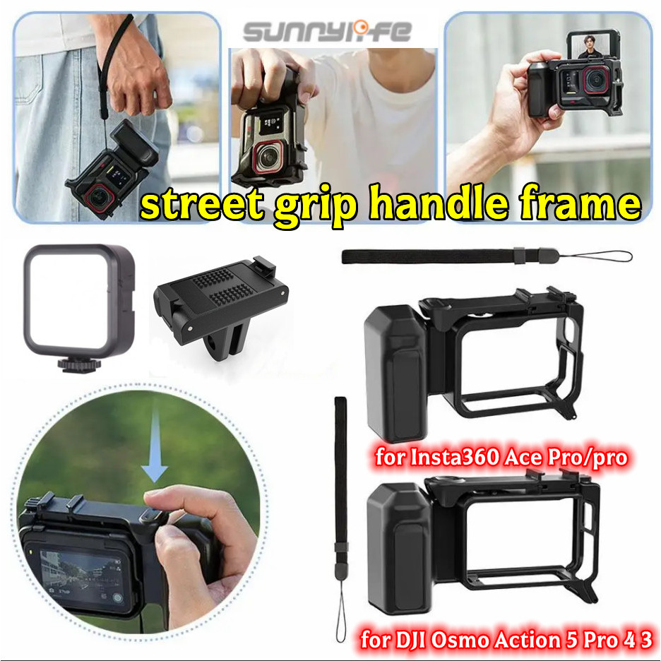 Sunnylife Quick-Release Grip Frame Kit cho DJI Osmo Action 5 Pro / 4 / 3 Màn trập cầm một tay cho In