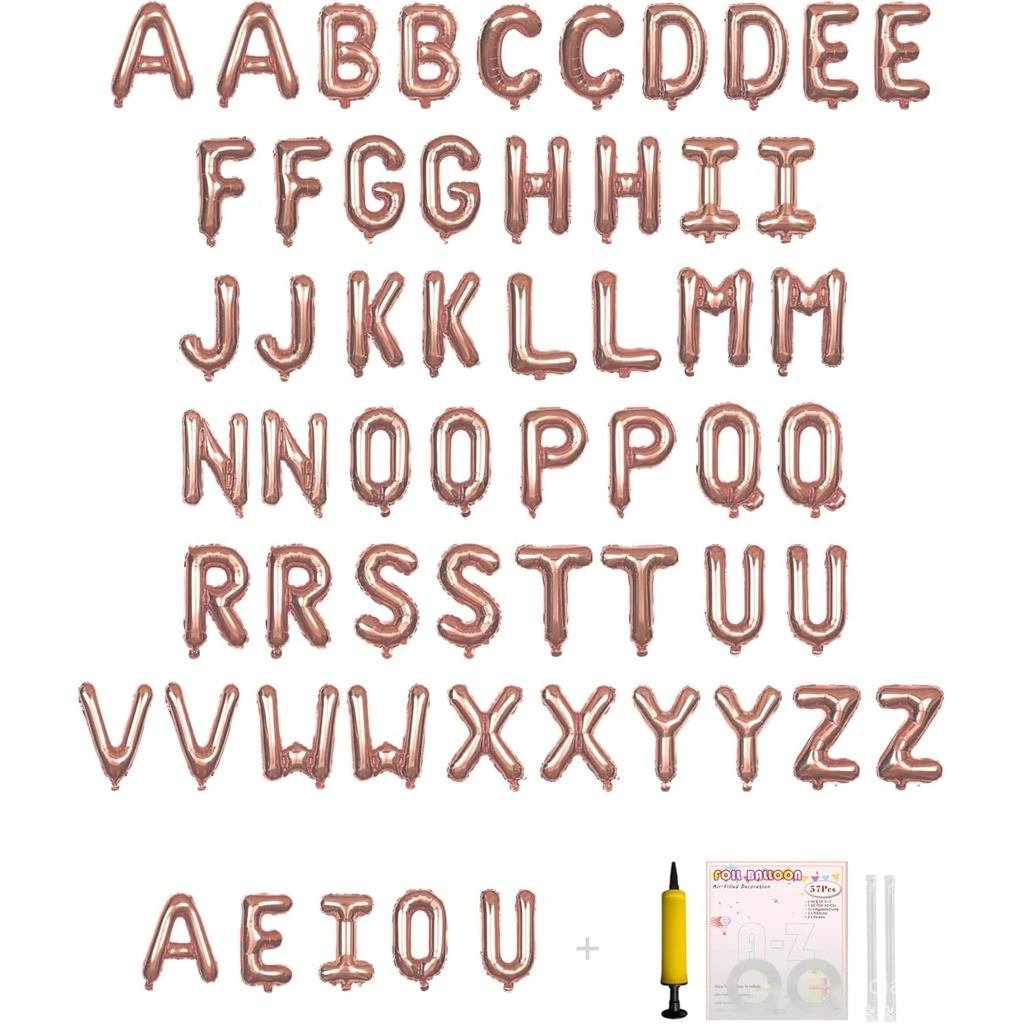 58 Chiếc Bóng Bay Chữ Cái Bảng Chữ Cái 2 Bộ A- Z & 1 Bộ AEIOU 16 Inch Mylar Lá Bóng Bay Bộ Cho Đám C