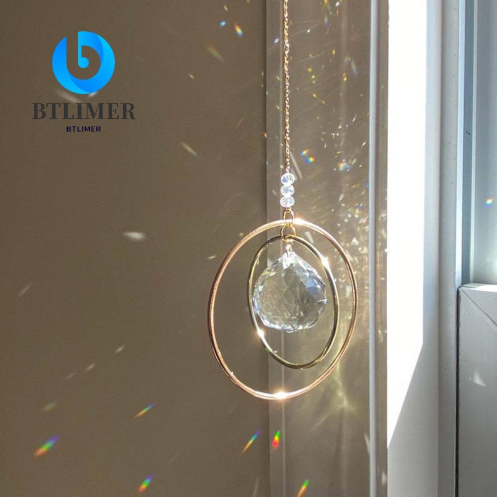 Mặt dây chuyền trang trí pha lê BTLIMER, Mặt dây chuyền trang trí hình tròn Crystal Sun Catcher, Cry