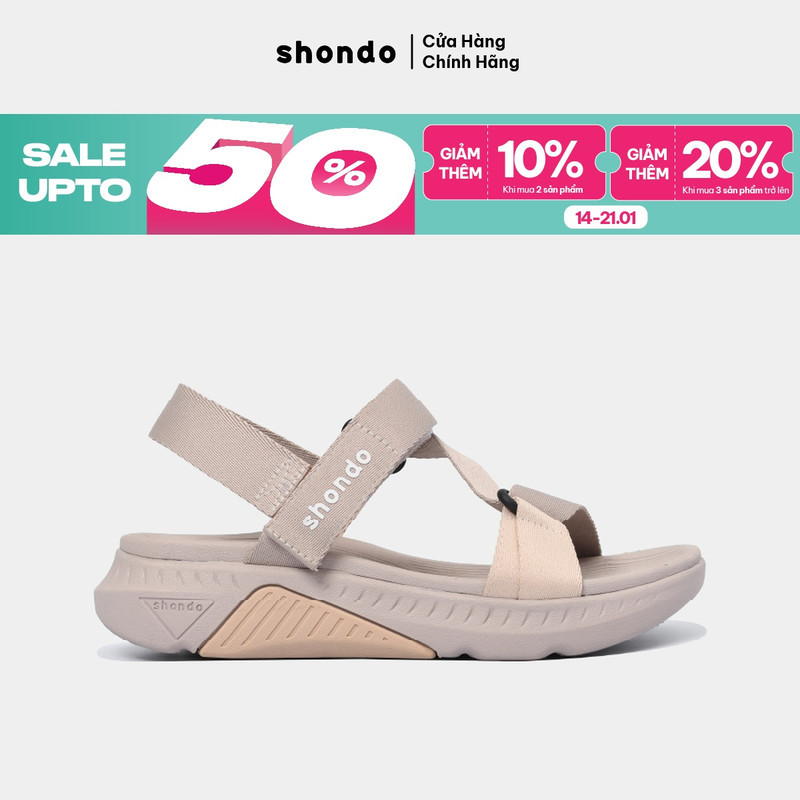 Giày Sandals Nam Nữ Shondo F7 Racing Màu Nâu Hồng Cá Tính F7R9570