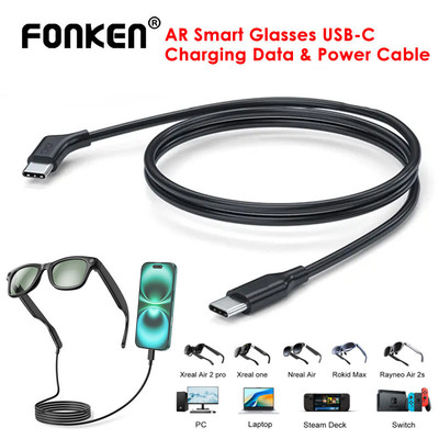Fonken AR Kính USB-C Sạc Dữ Liệu & Cáp Nguồn Cho RayNeo / Xreal / Rkid / Viture AR Kính Thông Minh