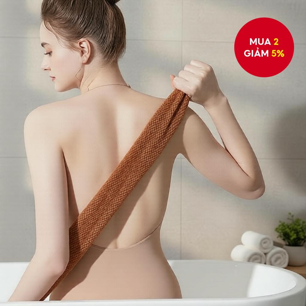 Bộ sản phẩm African Net Sponge & Shower Gel - Tẩy tế bào chết toàn thân dài với dây lưng, sữa tắm tạ
