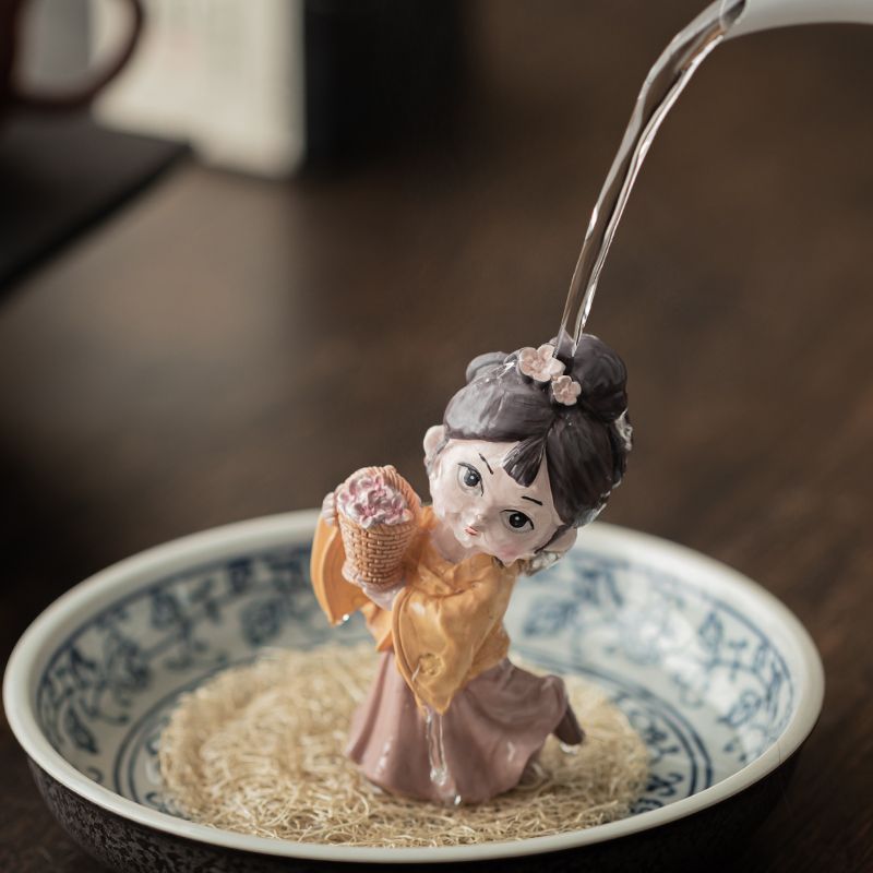 Sản phẩm mới Hàng có sẵn Trà đổi màu Pet Tang Dynasty Maid Can Raise Chinese Tea Table Tea Table Tea