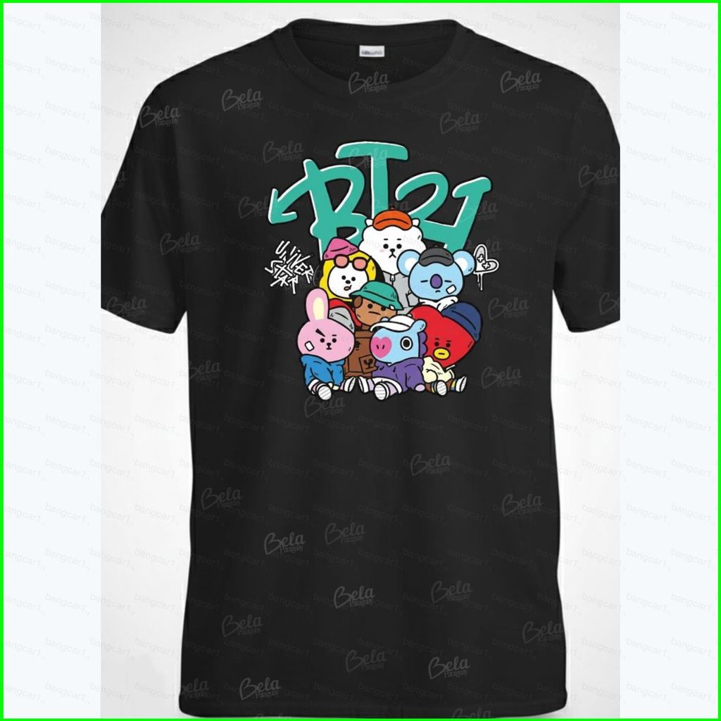 Áo thun ngắn tay YB1 BTS BT21 với hình tượng Jungkook, Cooky, J-Hope - Phù hợp cho fan hâm mộ