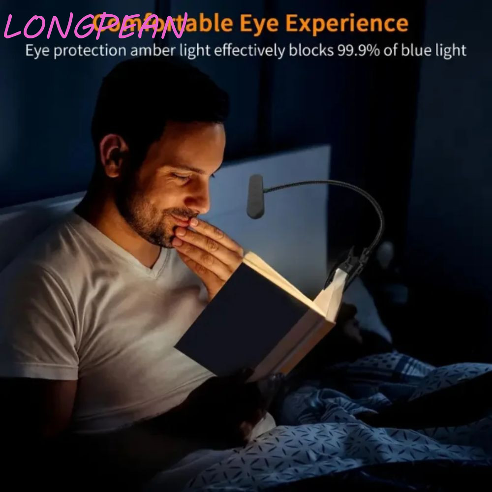 Đèn Đọc Sách LONGPEAN, Đèn Đọc Sách Kẹp Dễ Dàng Sạc USB, Đèn LED Di Động Trắng Ấm 14 Đèn LED Thiết K