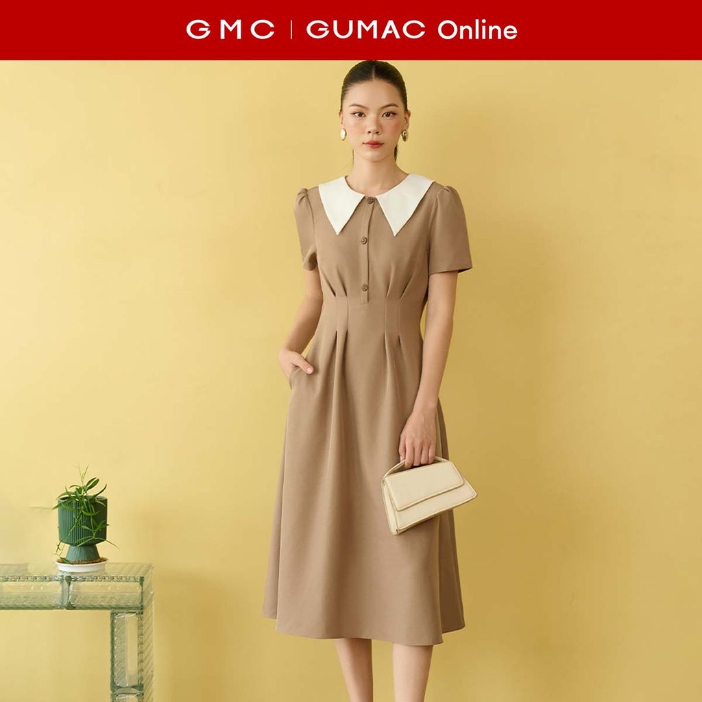 [MUA 2 GIẢM 25K] Đầm nữ dáng A xòe xếp ly eo thời trang GUMAC LDF1009