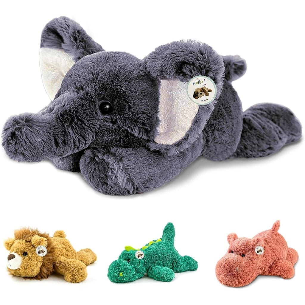 TRẺ EM 16 " | 2 pound Động vật nhồi bông có trọng lượng voi xám, Đồ chơi gối sang trọng thoải mái gi