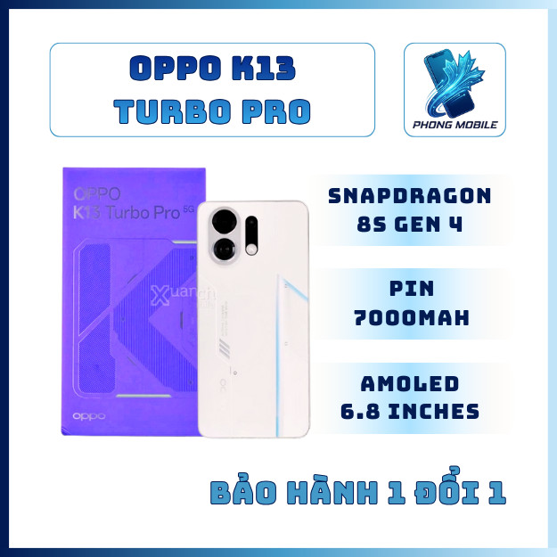 Điện thoại OPPO K13 Turbo Pro – Snapdragon 8s Gen 4 – BH 1 đổi 1 – Phong Mobile