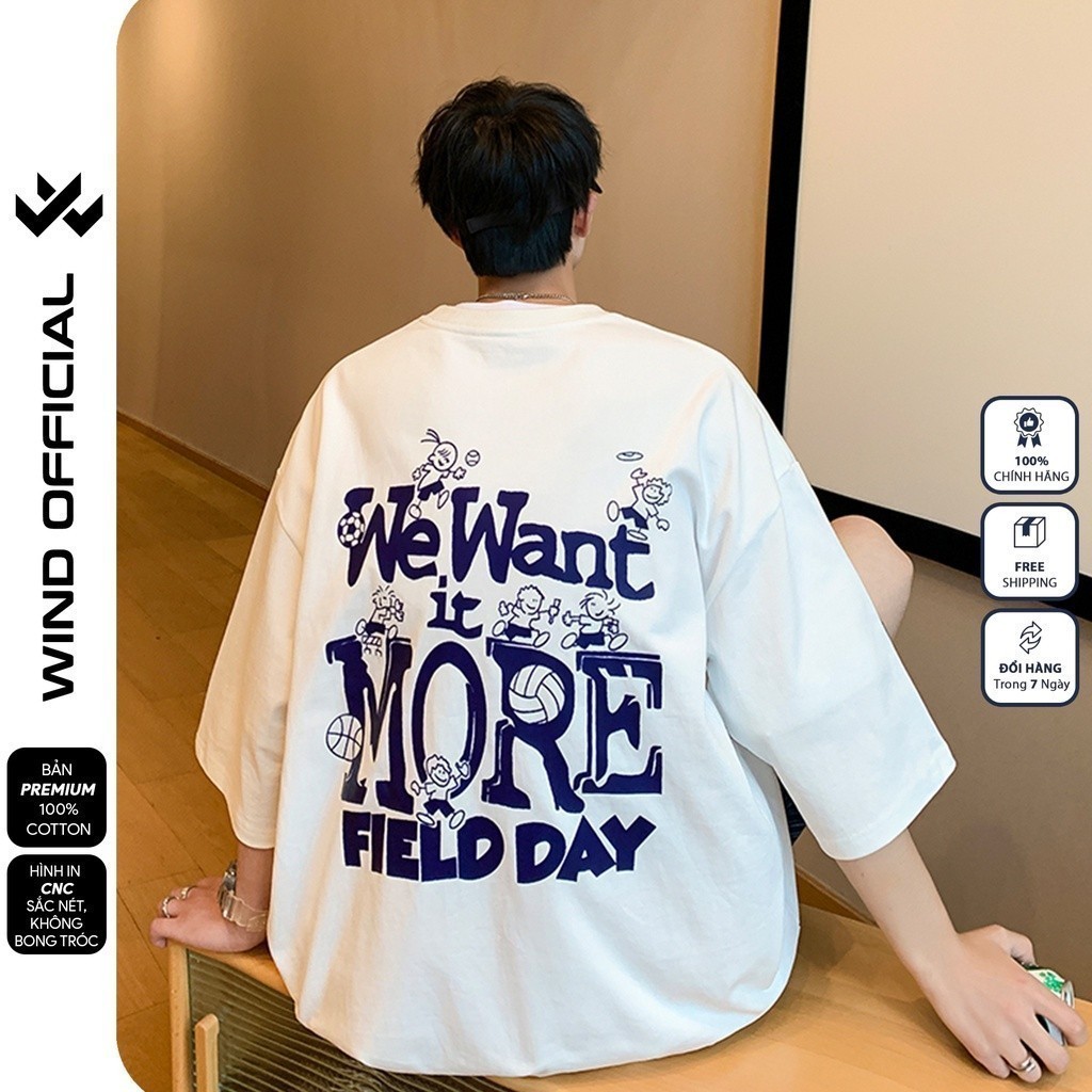 Áo thun tay lỡ form rộng Wind Clothing phông unisex MORE 100% cotton  nam nữ oversize