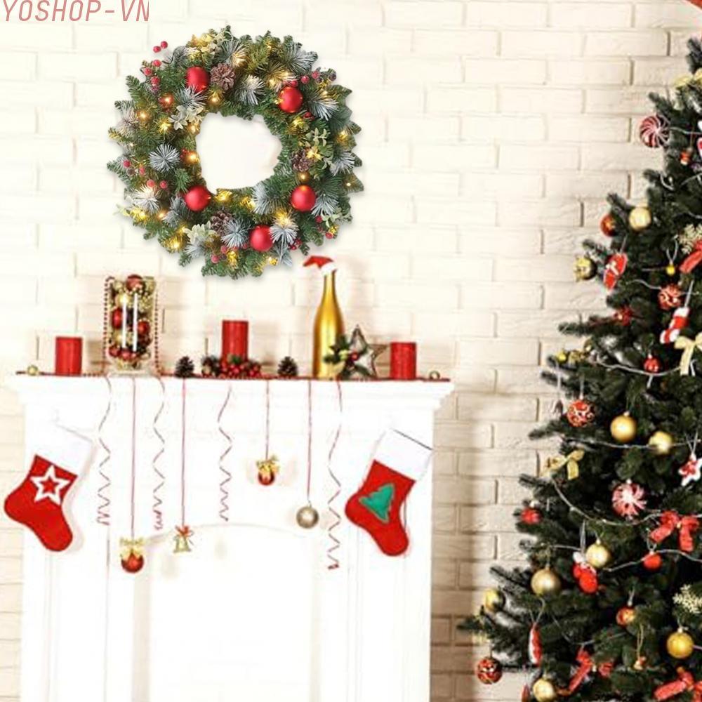 [Ysp]Christmas Wreath Long-lasting Decoration Natural Ambiance Unique Features