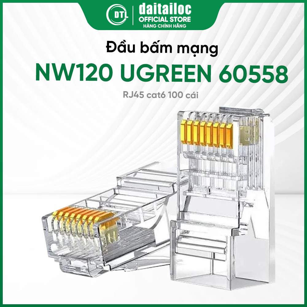 Đầu bấm mạng RJ45 cat6 100 cái (NW120) UGREEN 60558 | Chính hãng