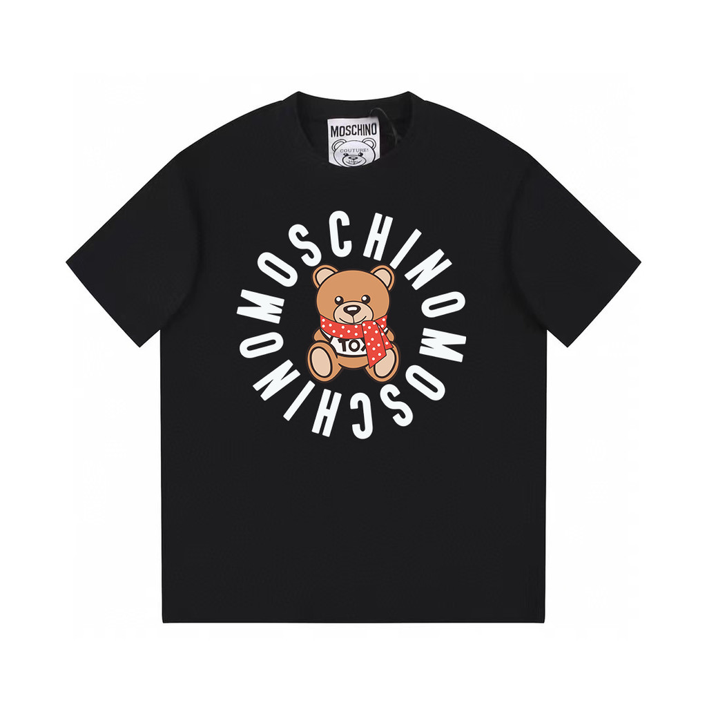 Áo thun Moschino mùa hè phong cách mới, dáng rộng phù hợp cho cặp đôi