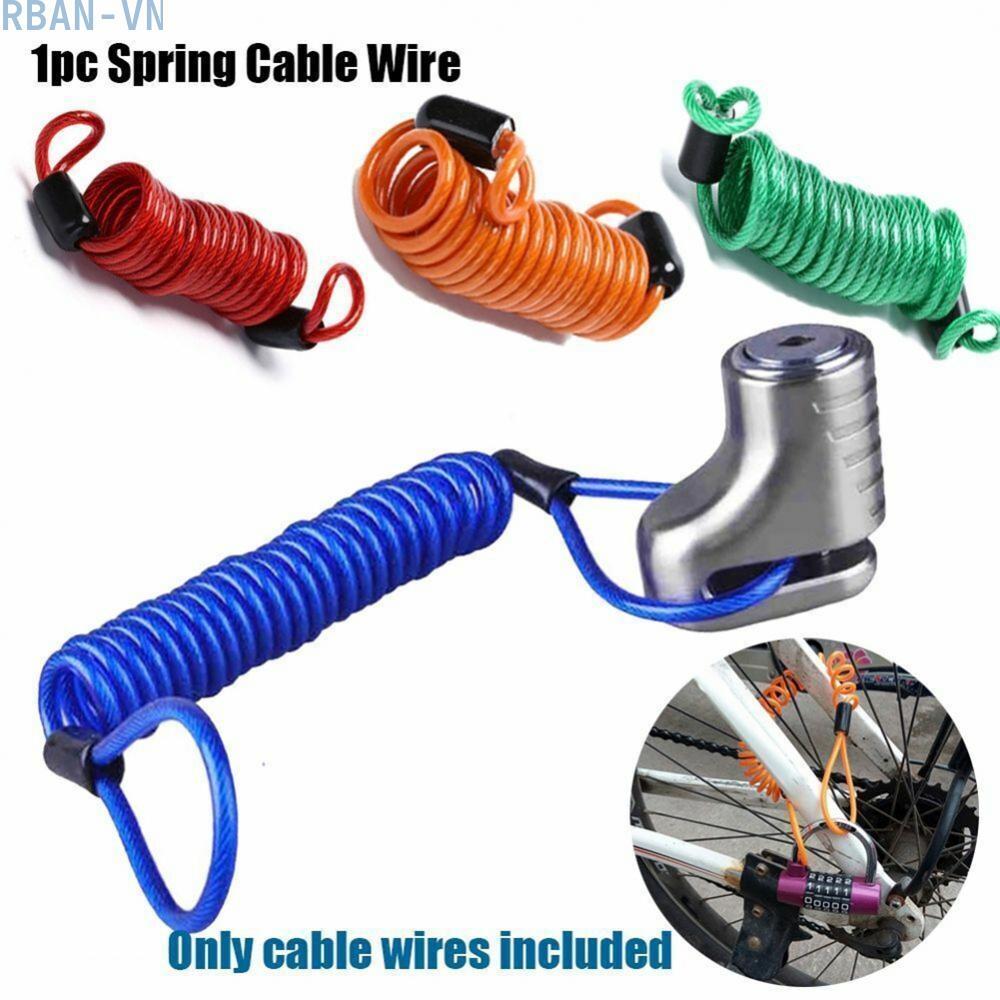 Secure Motorcycle Alarm Disc Lock Cable Wire Tether with Spring Reminder