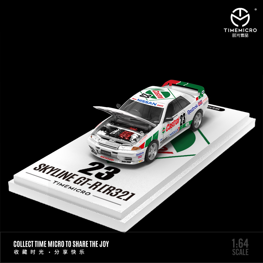 [ORDER] Mô hình xe TIME MICRO 1:64 Nissan GTR R32-Red/Green 23 CASTROL TM644139