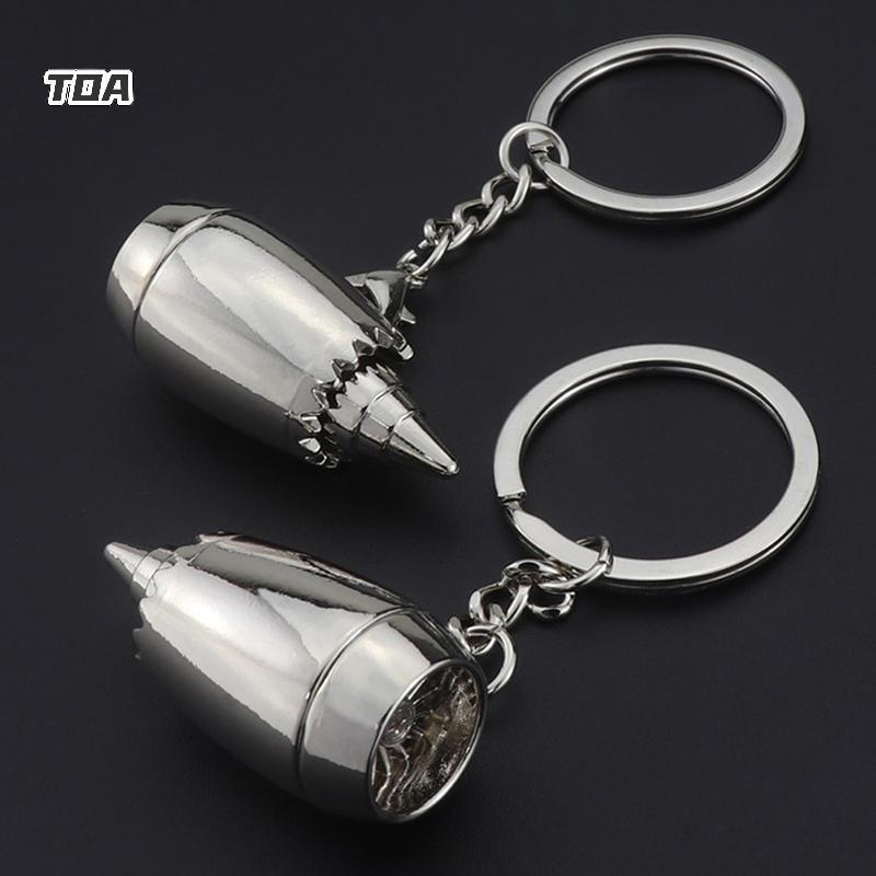 TOA Kim Loại Mới 3D Máy Bay Hàng Không Mô Hình Động Cơ Móc Khóa Mini Jet Động Cơ Móc Khóa Quà Tặng V