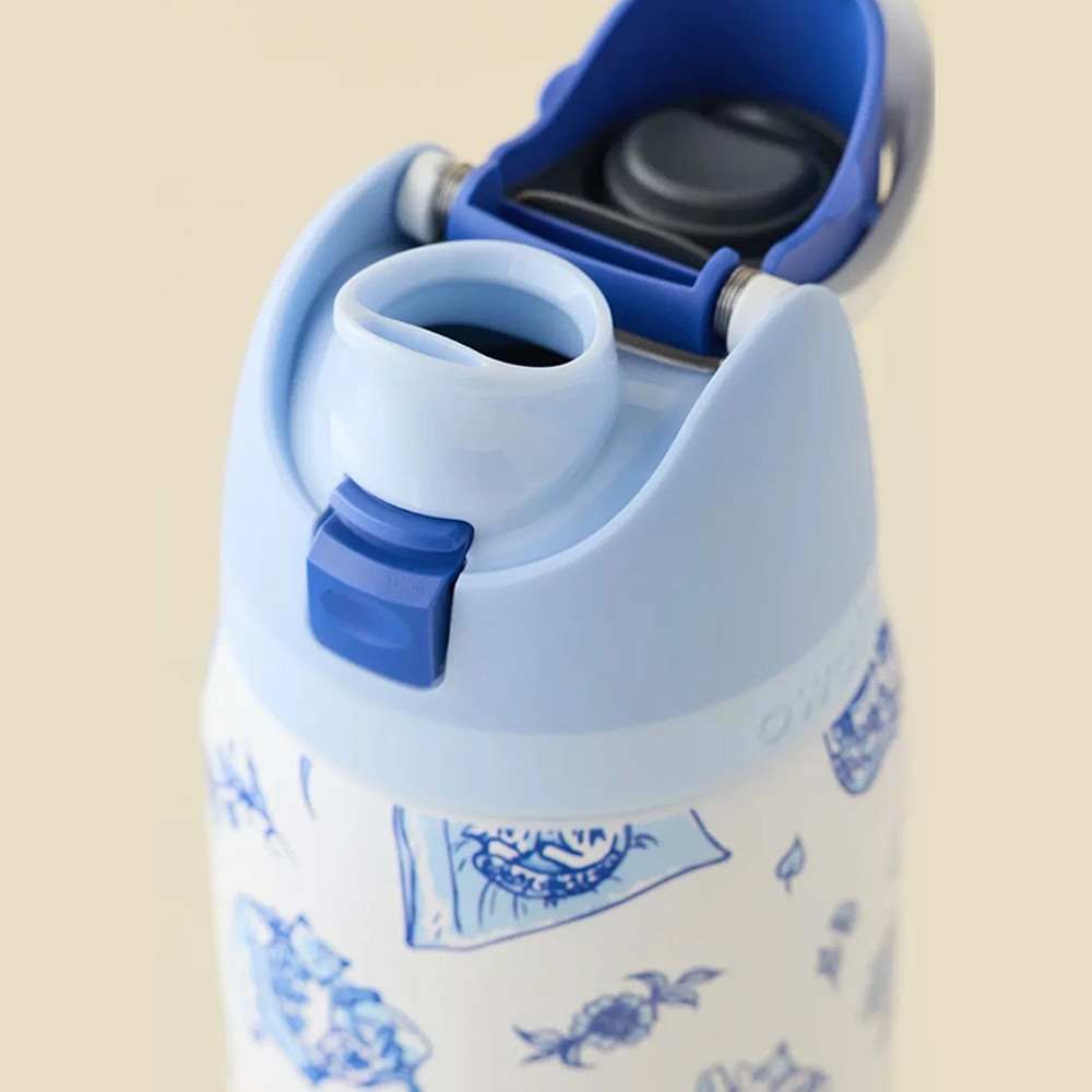 Owala FreeSip Water Bottle 32oz Insulated Stainless Steel Tumbler  Delft Cat