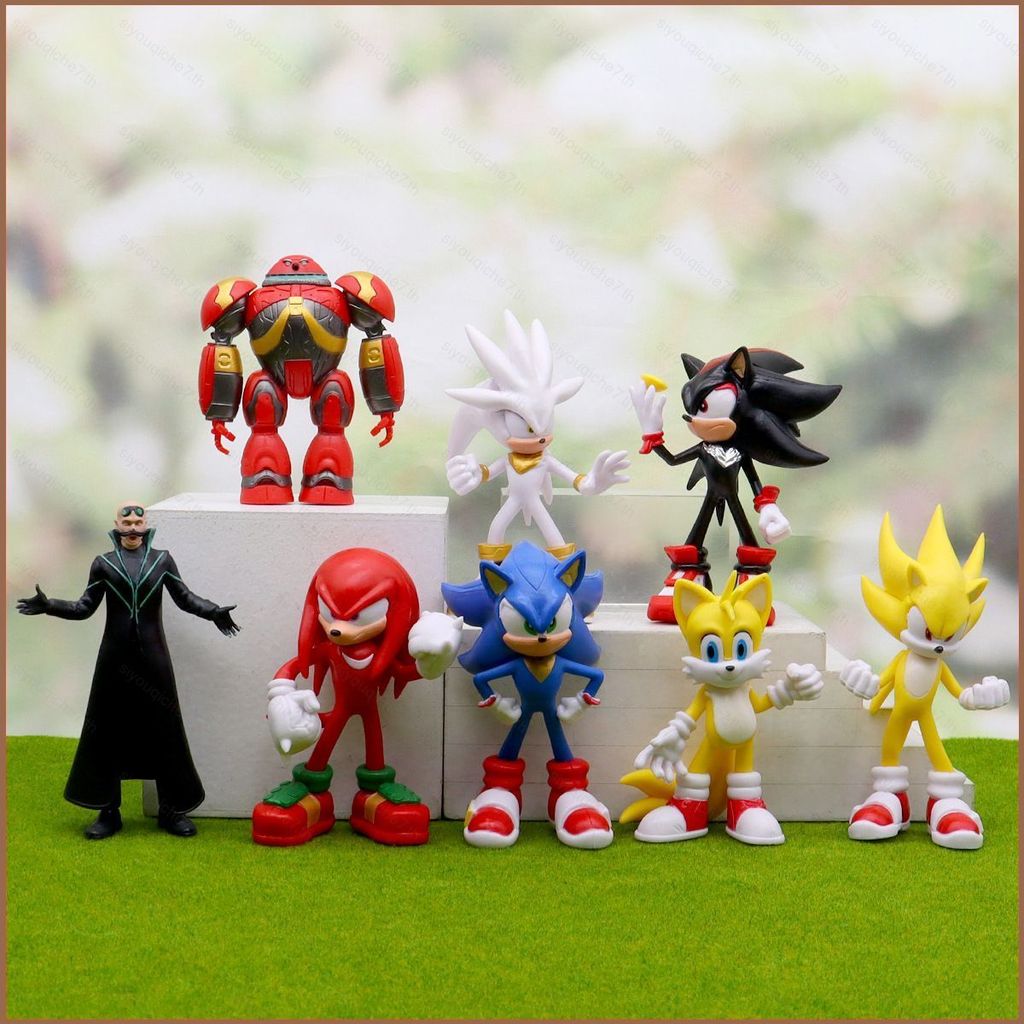 SY 8 Chiếc Sonic the Hedgehog Nhân Vật Hành Động Đuôi Amy Rose Knuckles Echidna Shadow the Hedgehog 