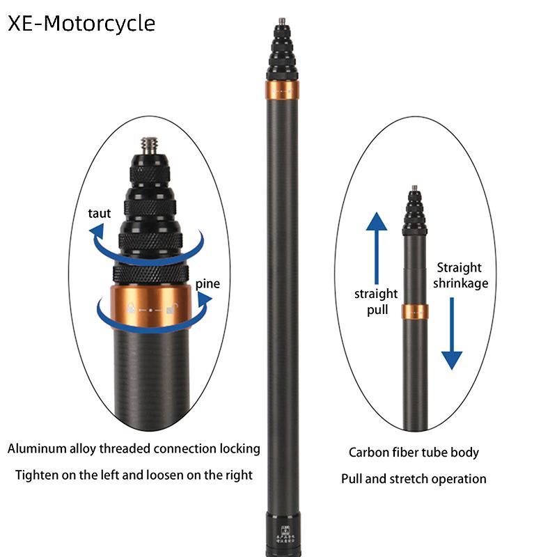 GG 3M Sợi Carbon Vô Hình Phiên Bản Mở Rộng Selfie Sti Có Thể Điều Chỉnh Cực Nối Dài Cho Máy Ảnh Toàn