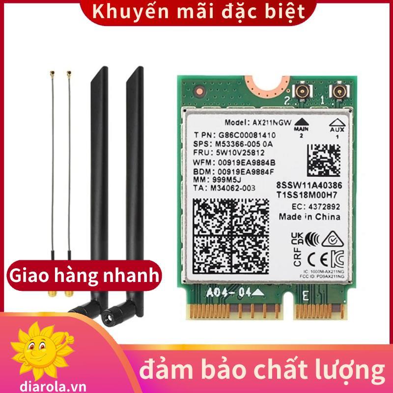 AX211NGW WiFi 6E Tri Band 2.4G / 5G / 6Ghz Thẻ Wifi Mạng Không Dây Bluetooth 5.3 AX211 M.2 CNVio Wif