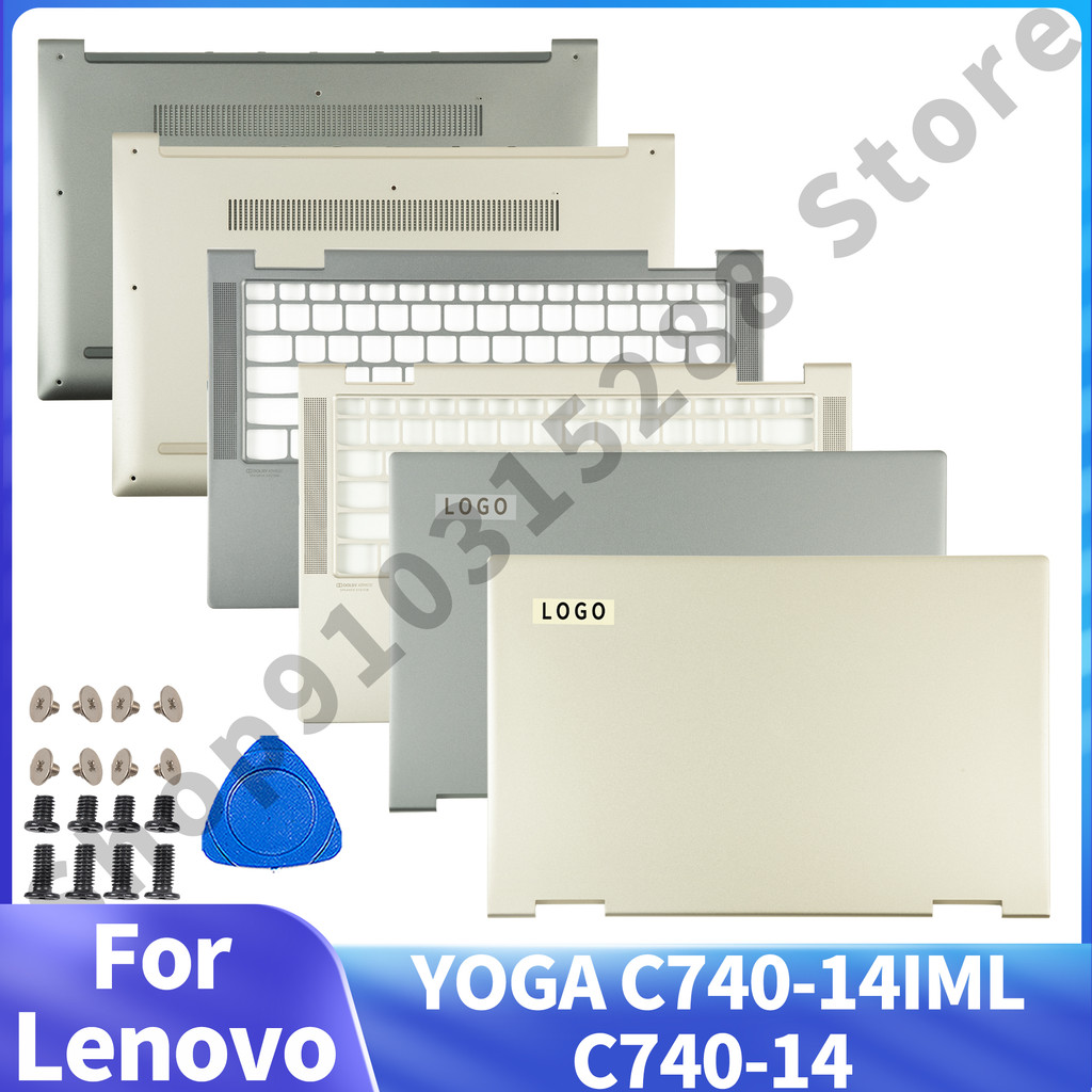 Dành Cho Lenovo YOGA C740-14IML C740-14 Nắp Mới Nắp Lưng Palmrest Đáy Ốp điện thoại LCD Notebook Cas