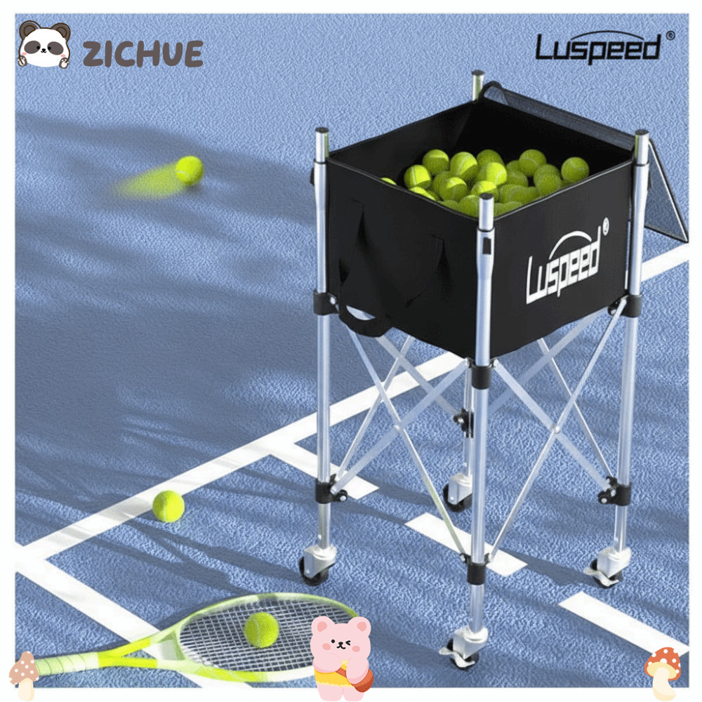 Xe đẩy bóng ZICHUE và Luspeed - thép không gỉ, điều chỉnh độ cao, phụ kiện quần vợt