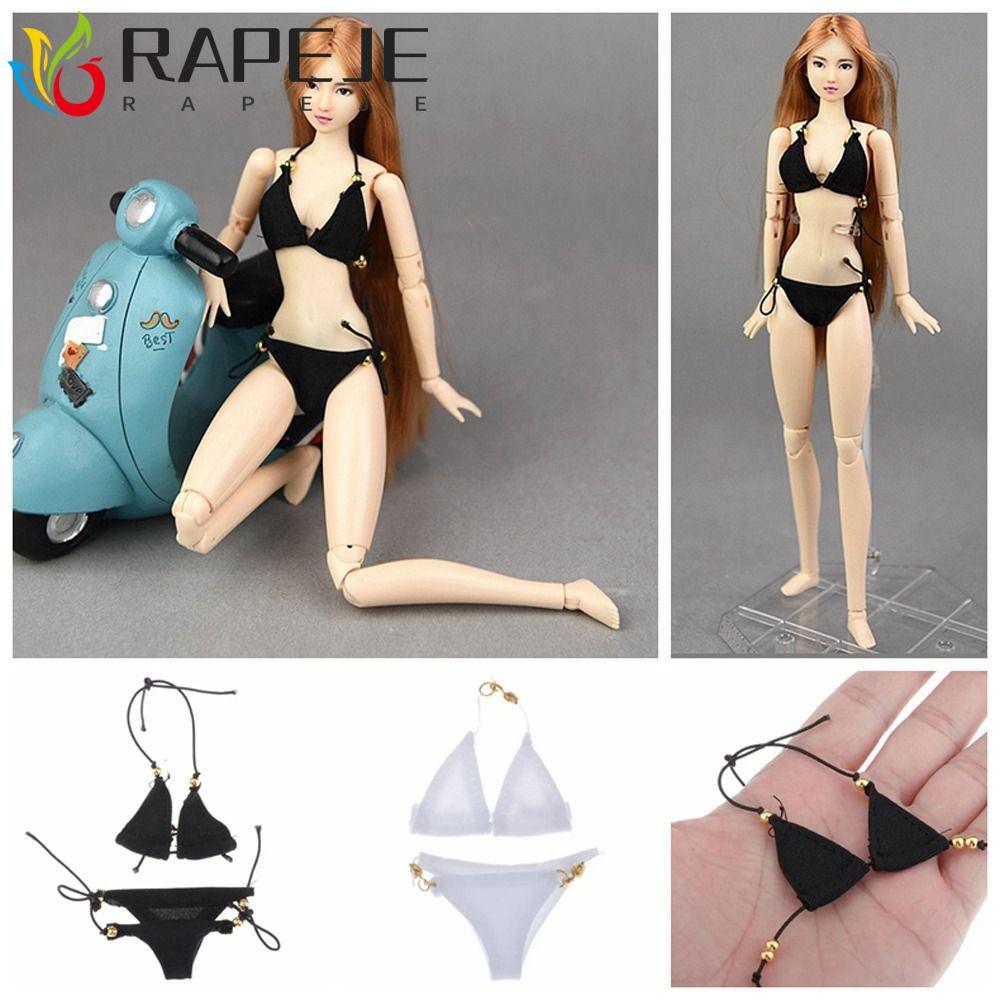RAPEJE Búp Bê Bikini, Bộ Đồ Lót Tỉ Lệ 1 / 6 Đồ Lót Áo Ngực Búp Bê, Phụ Kiện Búp Bê Đen Trắng Cơ Thể 