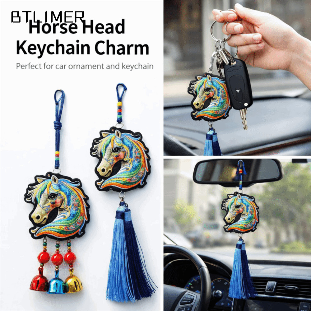 ESSECCOME Tua Rua Chuông Gió, Tinh Tế Đầu Ngựa Cung Hoàng Đạo Thêu Đồ Trang Trí, Ngựa Cung Hoàng Đạo