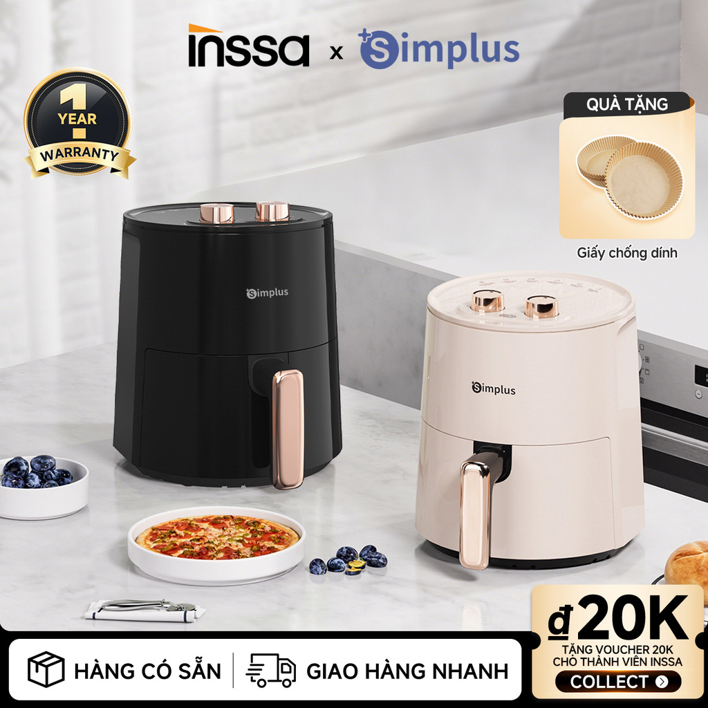 Inssa × Simplus Nồi Chiên Không Dầu Dung Tích 4L Công Suất 1300W KQZG007