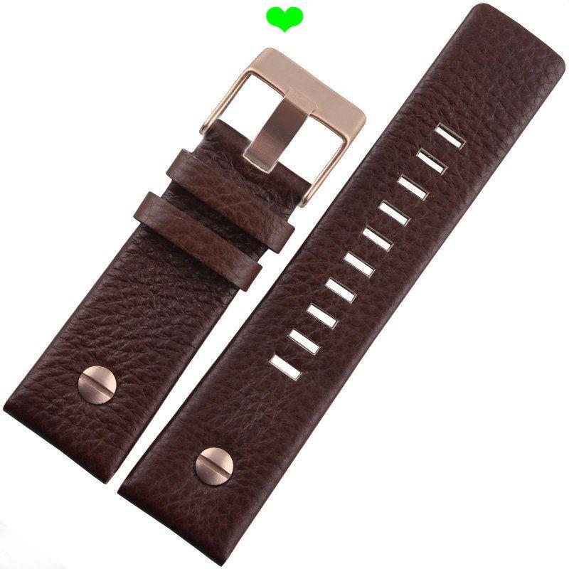 Dây đeo đồng hồ Thích hợp cho Diesel Diesel Dây đeo đồng hồ da thật Mặt số lớn Ba mắt DZ7333 73