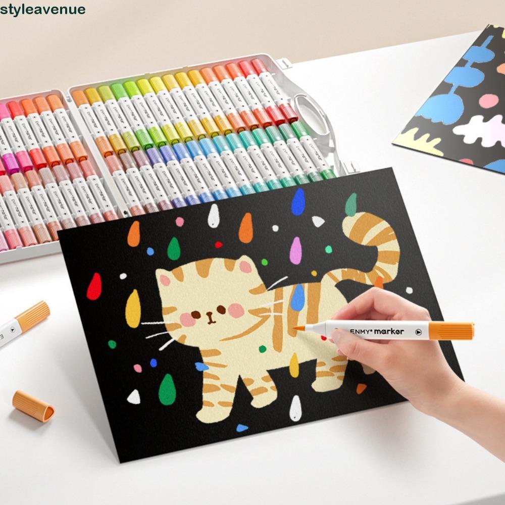 STYLEAVENUE Dual Tip Brush Acrylic Paint Marker, Archival Ink Fineliner Vẽ 24 / 36 / 48 / 60 / 80 Mà