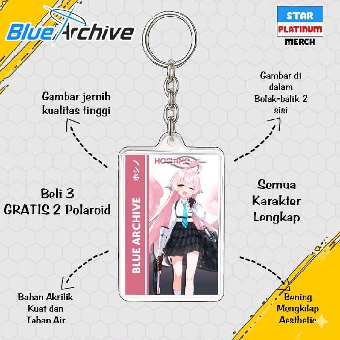 Gantungan Kunci Blue Archive - Keychain Blue Archive - Ganci Anime - Gantungan Kunci Hoshino - Shiro
