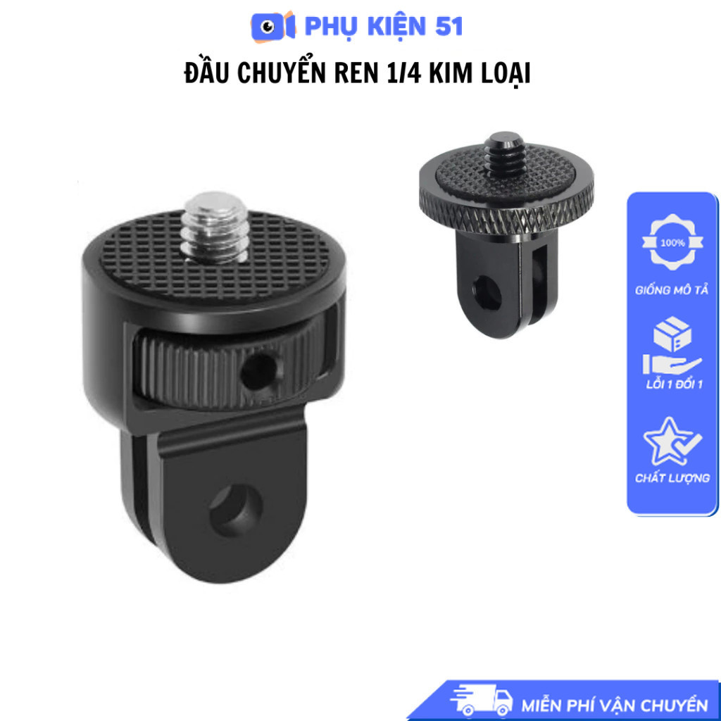 Mount CNC hợp kim chuyển 1 4 sang mount GoPro Hero Insta360 màu đen hợp kim…