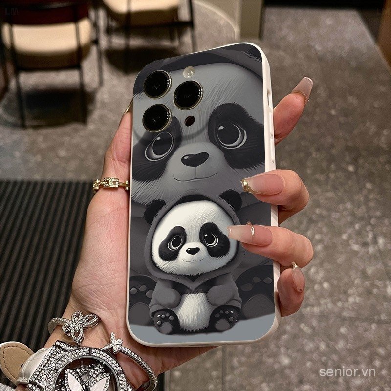 Ốp Điện Thoại Gấu Trúc Đen Thích Hợp Cho iPhone 14promax 13promax 11promax 11 12 13 14 15 pro max 16