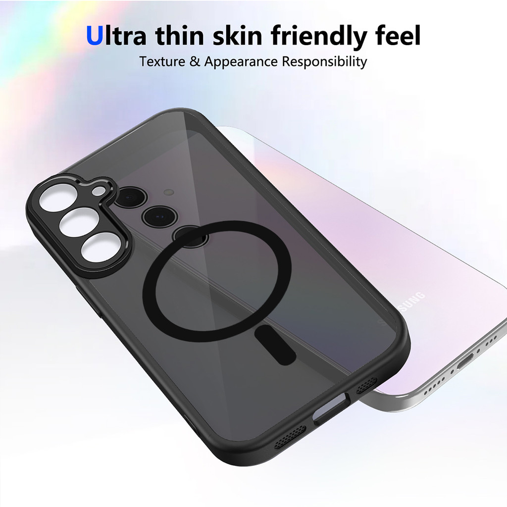 Ốp lưng Samsung A55 5G Vỏ thu hút từ tính màu đen mờ cho Ốp điện thoại Samsung Galaxy A55 5G