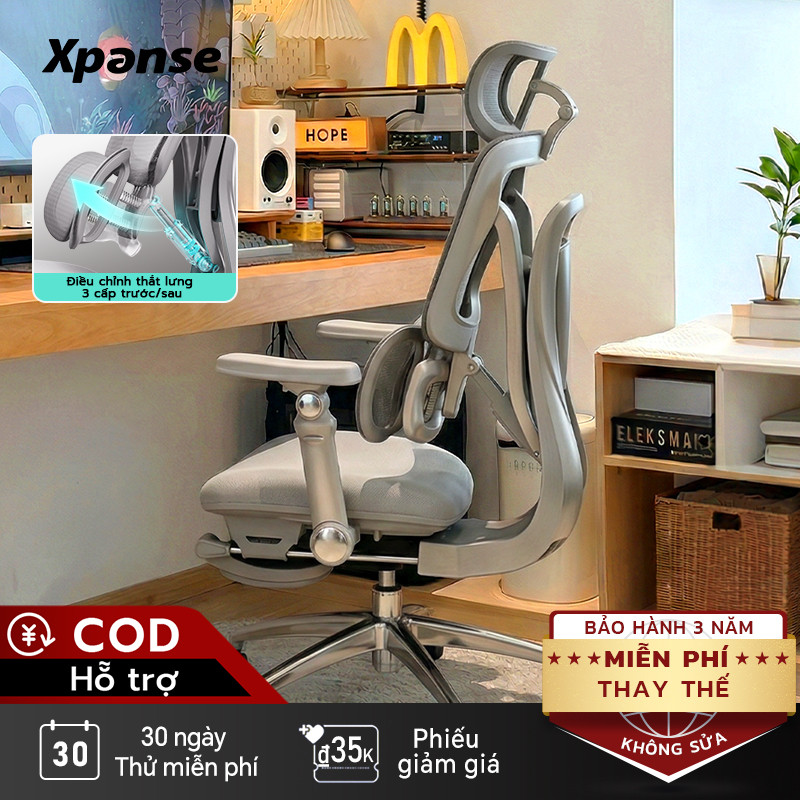 Ghế công thái học Xpanse T10 Đuổi theo độ cong lưng động bằng lò xo độc lập, Đẩy trước nâng đỡ chính xác vùng thắt lưng | ghế làm việc | ghế gaming | BigBuy360 - bigbuy360.vn
