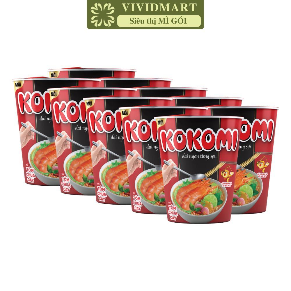 [SET 10 LY] - MASAN-Mì ly Kokomi hương vị Tôm chua cay, Mì tôm chua cay Kokomi ly, Kokomi mì ly ăn l
