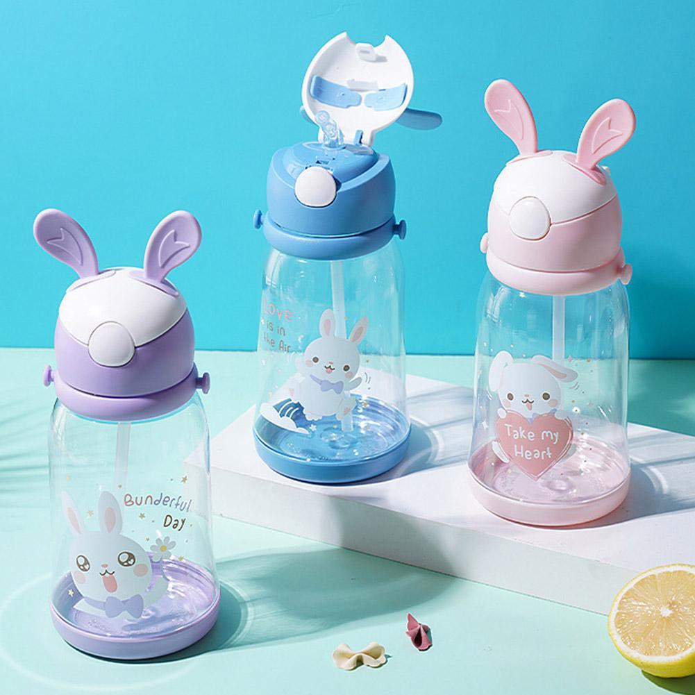 500ml Trẻ Em Nhựa Tai Thỏ Cốc Nước Thỏ Cốc Uống Sừng Thỏ Cốc Cốc Cốc Pop-up O0h2