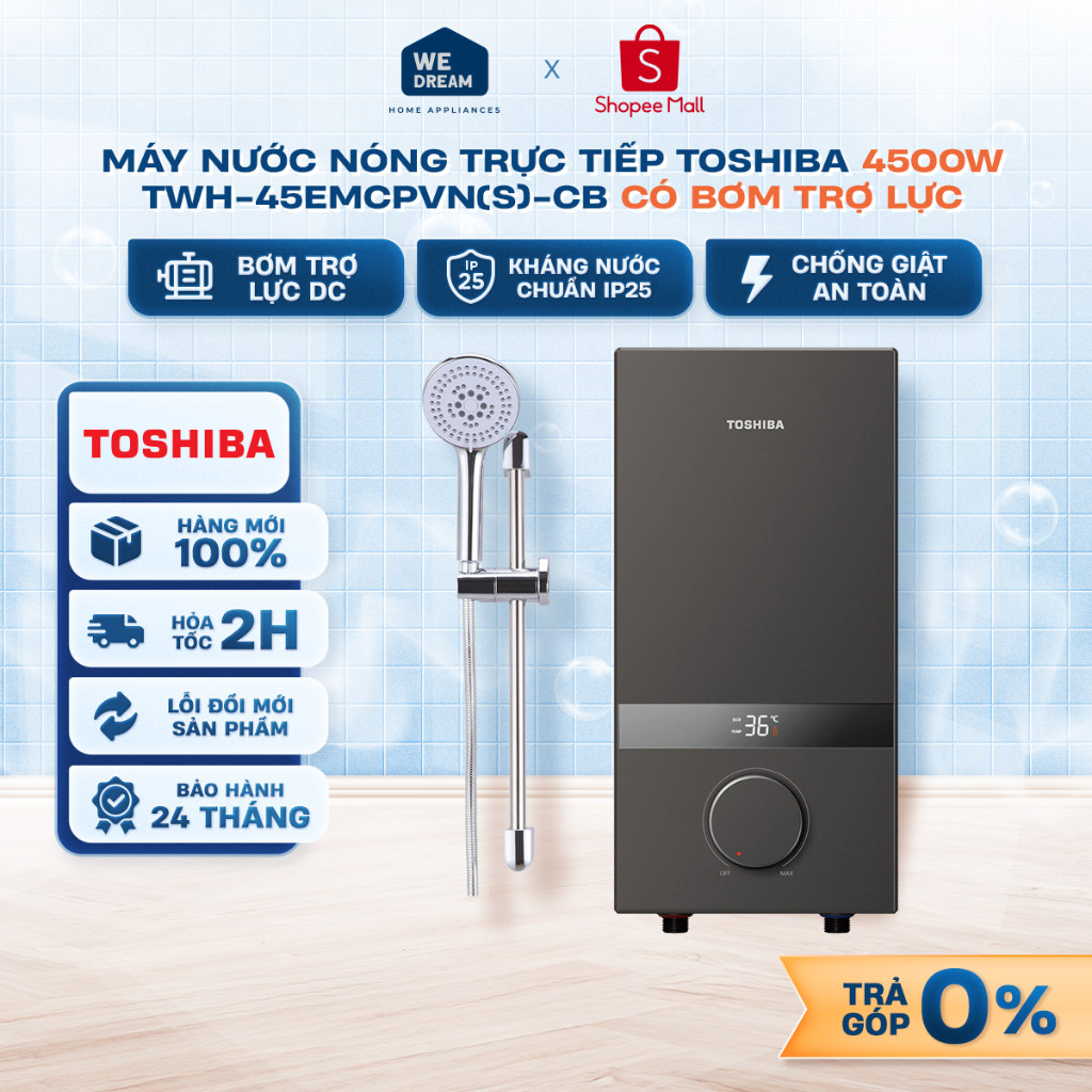 TWH-45EMCPVN(S)-CB - Máy Nước Nóng Trực Tiếp Toshiba TWH-45EMCPVN(S)-CB 4500W Có Bơm Trợ Lực - Chính