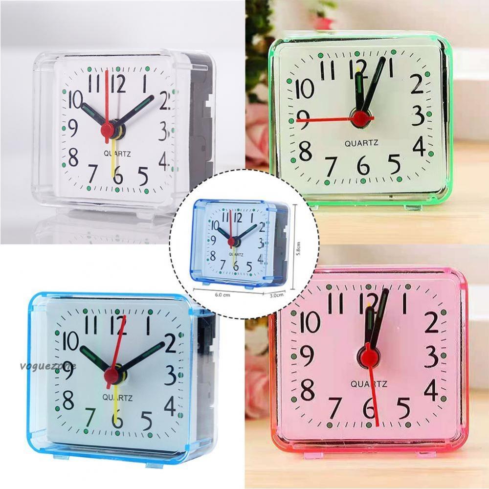 #VOGUEZ#Alarm Clock 1 AA Battery Square Silent 6.2x3x5.9cm Easy-To-Read Numbers