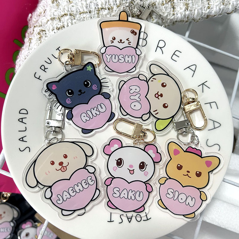 Kpop  NCT WISH Cartoon Cute Keychain Acrylic Pendant Bag Accessories YUSHI