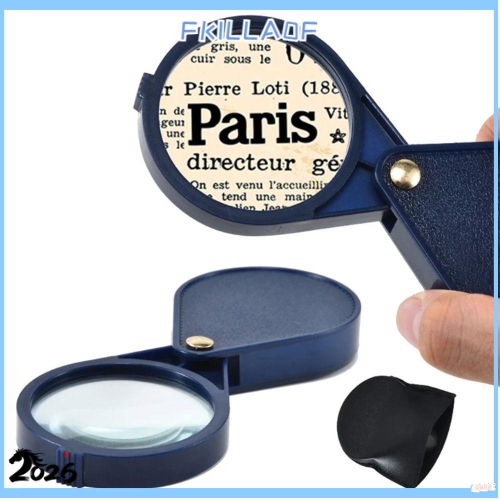 FKIL Jewelry Loupe Pocket Kính lúp đọc sách 10X HD di động